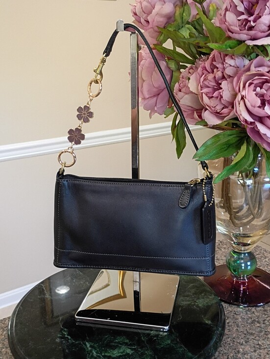 Coach Handbags - Coach Demi Baguette Black Leather 9311